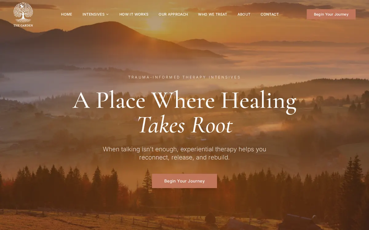 The Garden Intensives homepage hero