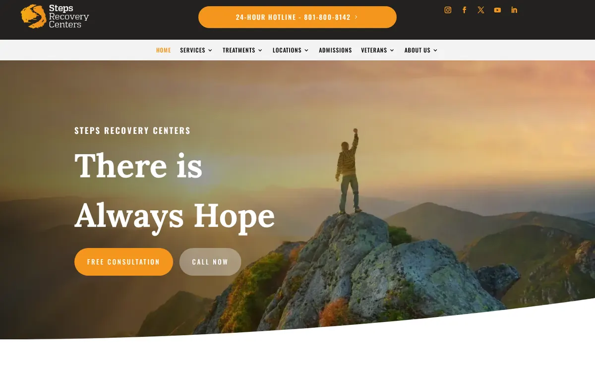 Steps Recovery Centers homepage hero