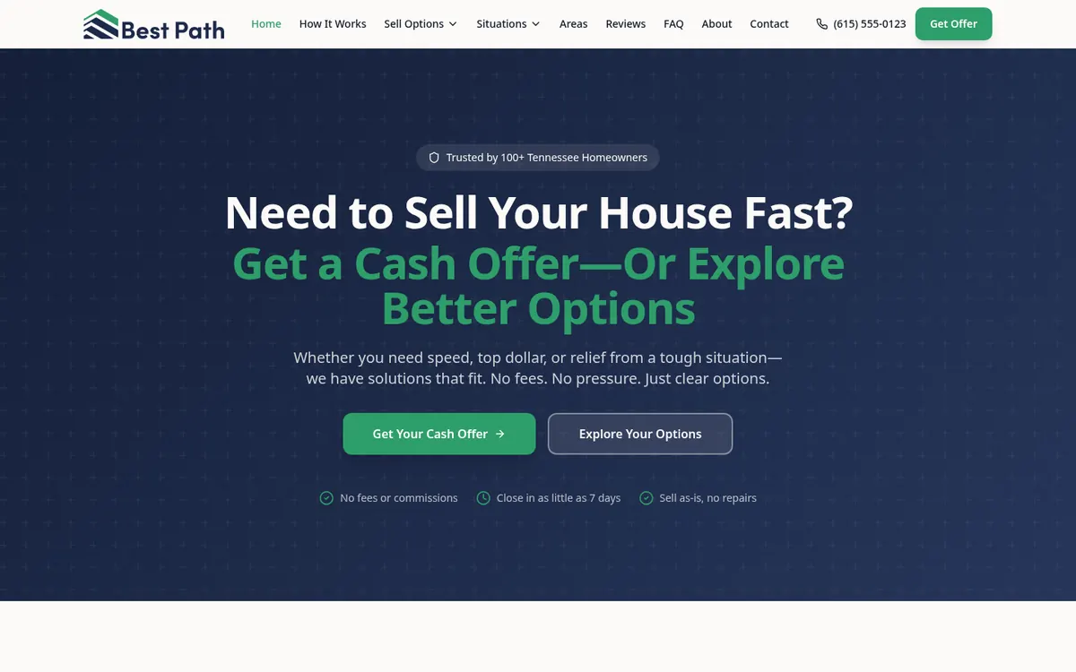 Best Path Homes homepage hero